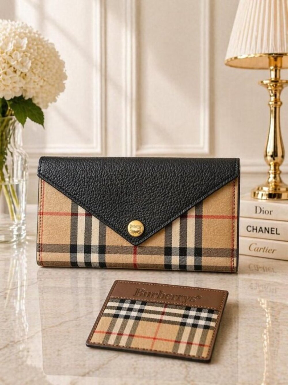 Burberry Brown Nova check Canvas Wallet Set 2 161-051825